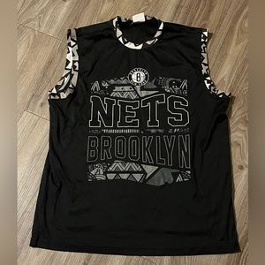 Unisex medium Brooklyn Nets  jersey black silver with stars